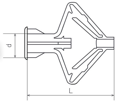 Дюбель для пустотелых конструкций “Бабочка”, 10х50 мм