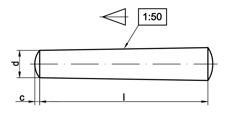 Штифт конический чертеж