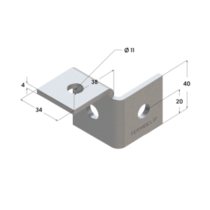 Уголок 3D TERMOCLIP (ТЕРМОКЛИП) тип S 38-41 4F3 левый оцинкованная сталь