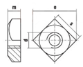 Гайка квадратная DIN 557 (A2), M10